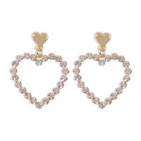 Vente Chaude Amour Perle Mode Boucles D&#39;oreilles Diamant En Gros Nihaojewelry main image 3