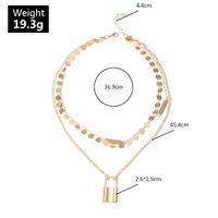 Simple Disc Multilayer Hip-hop Punk Style Metal Lock Necklace Wholesale Nihaojewelry main image 6