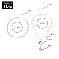 Leaf Metal  Retro Micro-inlaid Zircon Sun Necklace Wholesale Nihaojewelry main image 6