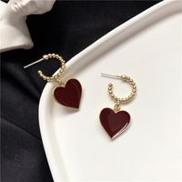 S925 Silver Needle Retro Love  Korean Fashion C Word Simple Earrings main image 5