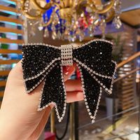 The New Korean Crystal Flashing Diamond Bow Hairpin   Wholesale main image 4
