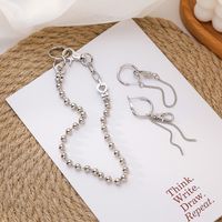 Asymmetrical Lock Chain Girl Earrings Hip Hop Chain Necklace Wholesale Nihaojewelry main image 5