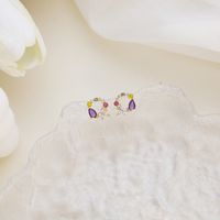 925 Silver Needle Petite Mini Zircon Butterfly Garland Small Earrings Wholesale Nihaojewelry sku image 1