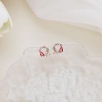 925 Silver Needle Petite Mini Zircon Butterfly Garland Small Earrings Wholesale Nihaojewelry sku image 2