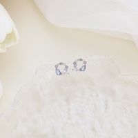 925 Silber Nadel Kleine Mini Zirkon Schmetterling Ring Ohrringe Japanische Und Koreanische Beliebte Mädchen Girlanden Kleine Ohrringe Ohrringe sku image 3