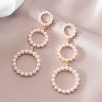 Lange Nachgeahmte Perle Koreanische Wilde Ohrringe sku image 1