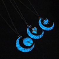 Best Seller In Europe And America Hollow Lucky Tree Moon Noctilucent Necklace Halloween Fluorescent Pendant Christmas Gift main image 3