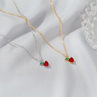New Simple Student Fruit Apple Clavicle Chain Necklace For Women main image 3