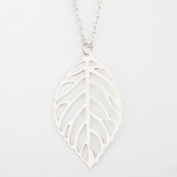 Fashion Metal Colorful Hollow Tree Leaf Two Large Leaf Pendant Necklace main image 5