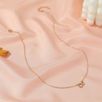 New Ladies Wild Love-shaped Diamond Hollow Double Peach Heart Pendant Necklace Clavicle Chain main image 5