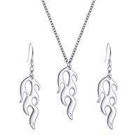 New Hip-hop Flame-shaped Alloy Pendant Necklace Earrings For Women Jewelry Set main image 1