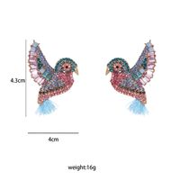Fashion Full Diamond Peak Bird Tassel Retro Animal Women's Alloy Earrings main image 5