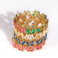 New Fashion Ladies Rectangular Trapezoidal Zircon Glass Ring Wholesale Nihaojewelry main image 1