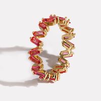 New Fashion Ladies Rectangular Trapezoidal Zircon Glass Ring Wholesale Nihaojewelry main image 5