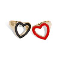 New Fashion Ladies Heart-shaped Oiled Copper Ring Wholesale Nihaojewelry main image 3