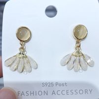 925 Silver Needle Opal White Flower Earrings Wholesale Nihaojewelry main image 3