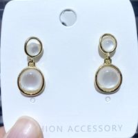 925 Silver Needle Opal White Flower Earrings Wholesale Nihaojewelry main image 4