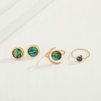 Korea Fashion Round Abalone Ring Shell Resin Earrings For Women Wholesale main image 2
