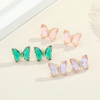Crystal Fairy Butterfly Earrings Delicate Diamond Glass Butterfly Earrings Wholesale Nihaojewelry main image 1