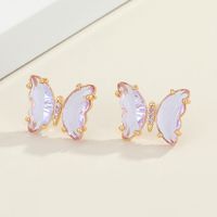 Crystal Fairy Butterfly Earrings Delicate Diamond Glass Butterfly Earrings Wholesale Nihaojewelry main image 4