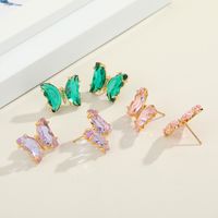 Crystal Fairy Butterfly Earrings Delicate Diamond Glass Butterfly Earrings Wholesale Nihaojewelry main image 6