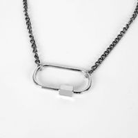 Fashion Retro Geometric Simple Lock All-match Alloy Pendant Necklace main image 5