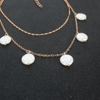 Fashion Simple Shaped Pearl Pendant Double Necklace For Women main image 5