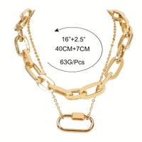 Fashion Oval Link Buckle Retro Punk Style Thick Clavicle Chain Necklace main image 6