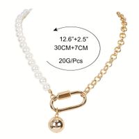 Fashion Oval Plating Alloy Pearl Beaded Clavicle Chain Jewelry Necklace For Women main image 6