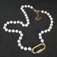 Fashion Retro Pearl Clavicle Chain Alloy Lightning Pendant Necklace For Women main image 4