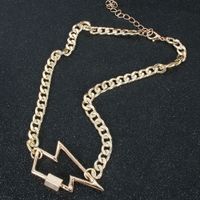 Fashion Retro Pearl Clavicle Chain Alloy Lightning Pendant Necklace For Women main image 5