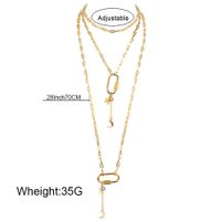 Fashion Oval  Long Multi-layer Star Moon Pendant Necklace For Women main image 6