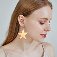 New Alloy Simple Geometric Five-pointed Star  Glossy Earrings Wholesale Nihaojewelry main image 3