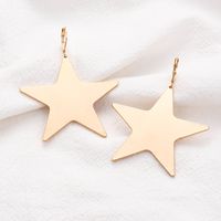 New Alloy Simple Geometric Five-pointed Star  Glossy Earrings Wholesale Nihaojewelry main image 5