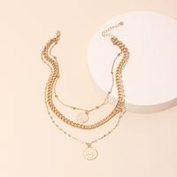 Fashion Multi-layered Wearing Medal Devil's Eye Tag Clavicle Necklace For Women main image 3