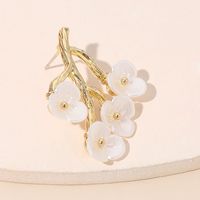 Korea Dongdaemun Einfache Und Vielseitige Perl Weiße Blumen Ohrringe main image 5