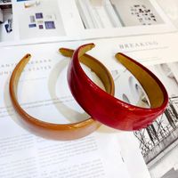 Fashion Pu Leather Wide-sided Simple Women's Headband  Wholesale Nihaojewelry main image 5