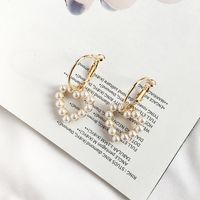 Wholesale Fashion New Wild Korean Pearl Cross Pearl Earrings For Women main image 3