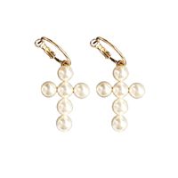 Wholesale Fashion New Wild Korean Pearl Cross Pearl Earrings For Women main image 6