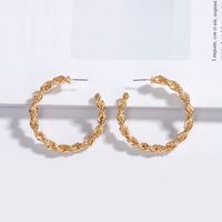 Retro Exaggerated Design Irregular Chain Fold Fashionable Circle C-shaped Earrings Wholesale Nihaojewelry main image 5