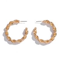 Retro Exaggerated Design Irregular Chain Fold Fashionable Circle C-shaped Earrings Wholesale Nihaojewelry main image 6