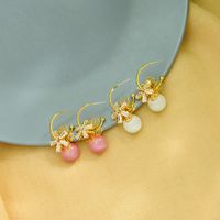 Korean Fashion S925 Silver Needle Geometric Opal Women's Zircon Flower Earrings main image 1