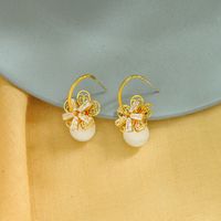 Korean Fashion S925 Silver Needle Geometric Opal Women's Zircon Flower Earrings main image 3