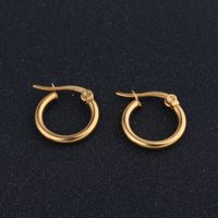 12/14mm Stainless Steel Titanium Steel Earrings Fashion Simple Gold Earrings Wholesale Nihaojewelry main image 4