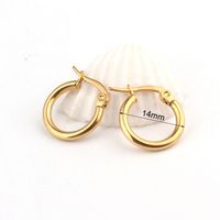 12/14mm Stainless Steel Titanium Steel Earrings Fashion Simple Gold Earrings Wholesale Nihaojewelry main image 5