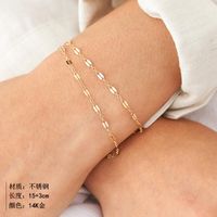 Nouvelle Chaîne De Mode Coréenne En Or 14k Bracelet En Acier Au Titane 316l Pour Femme main image 3