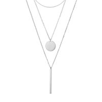 Mode Nouveau Collier Pendentif Rond Géométrique 316l Empilable Pour Femmes Multicouches Simples main image 4