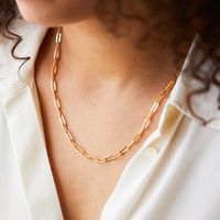 Fashion Hot-saling 316l Titanium Steel Chain Gold Plated Clavicle Chain Necklace For Women main image 1