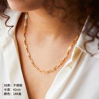 Fashion Hot-saling 316l Titanium Steel Chain Gold Plated Clavicle Chain Necklace For Women main image 5