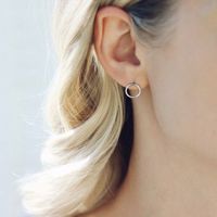 Simple Fashion Hollow Round 316l Stainless Steel Gold-plated Earrings main image 1